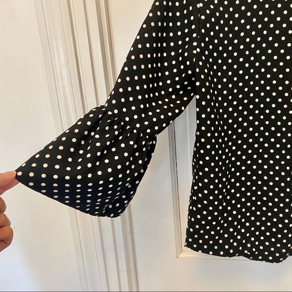 Zara Black and White Polka Dot Blouse S - Picture 4 of 5